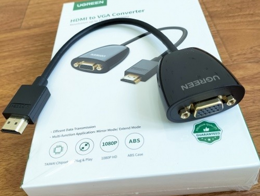 Cáp HDMI to VGA Ugreen 40253, đầu chuyển DVI (24+1) to HDMI Ugreen