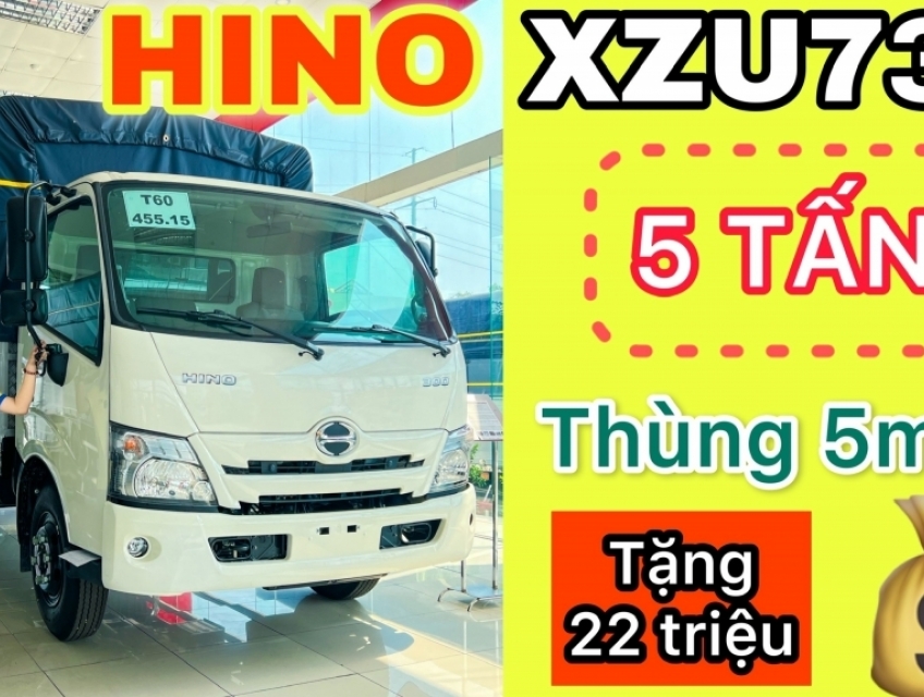 HINO XZU730 5 TẤN THÙNG MUI BẠT 5M7