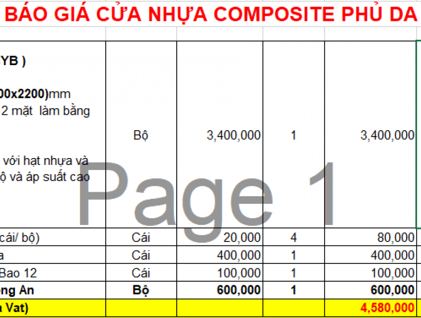 Cửa nhựa Composite tại Long An - Cập nhật T4/2023