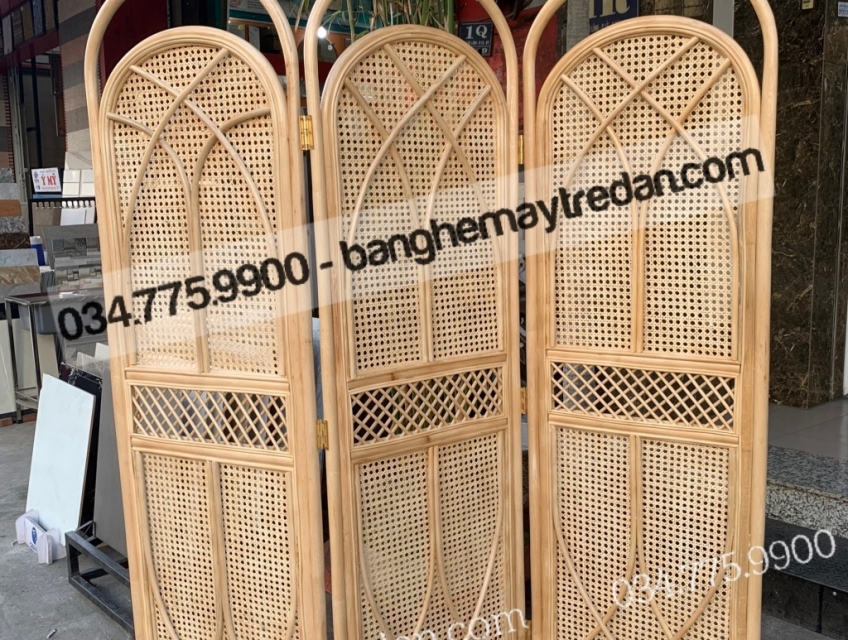 Bình phong bằng mây tự nhiên loại 3 cánh đẹp
