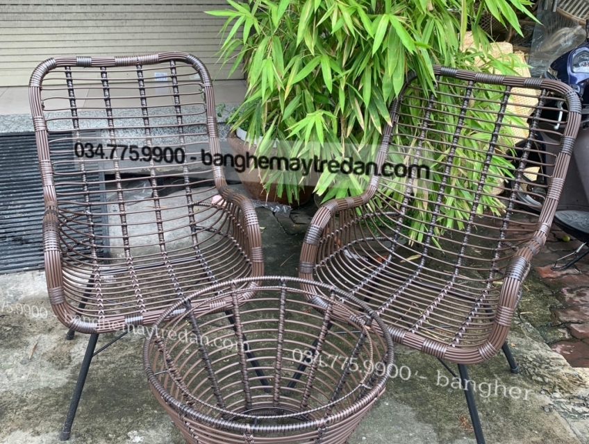Mẫu ghế nhưa giả mây cafe bán chạy nhất năm 2022 - Bàn ghế mây tre đan