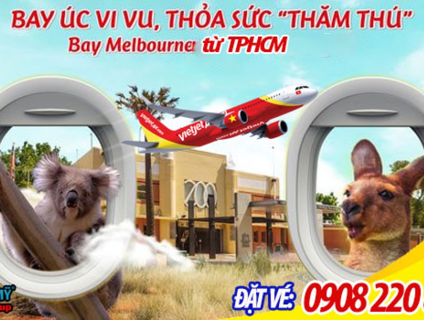 Vietjet có bay từ TpHCM đi Melbourne không?