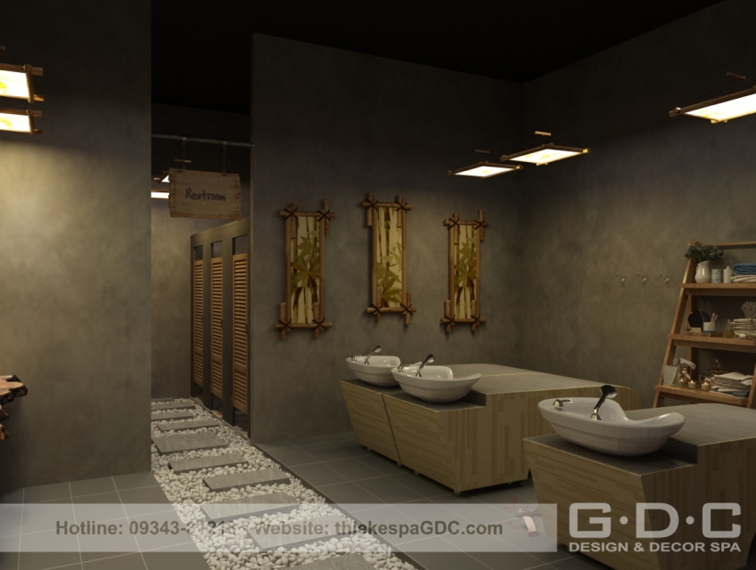 Thiết kế spa gội đầu dưỡng sinh mini