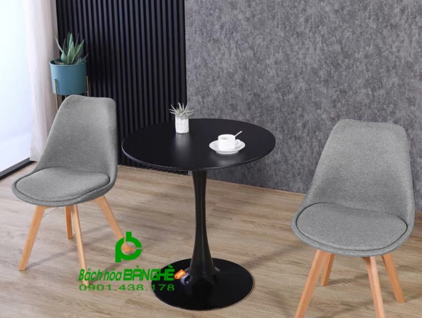 Set bàn ghế tiếp khách văn phòng ghế bọc vải màu xám