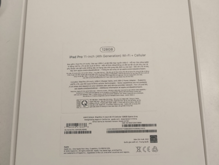 Ipad Pro 11 inch 2022 - M2 ( 4th generation) wifi + 5G