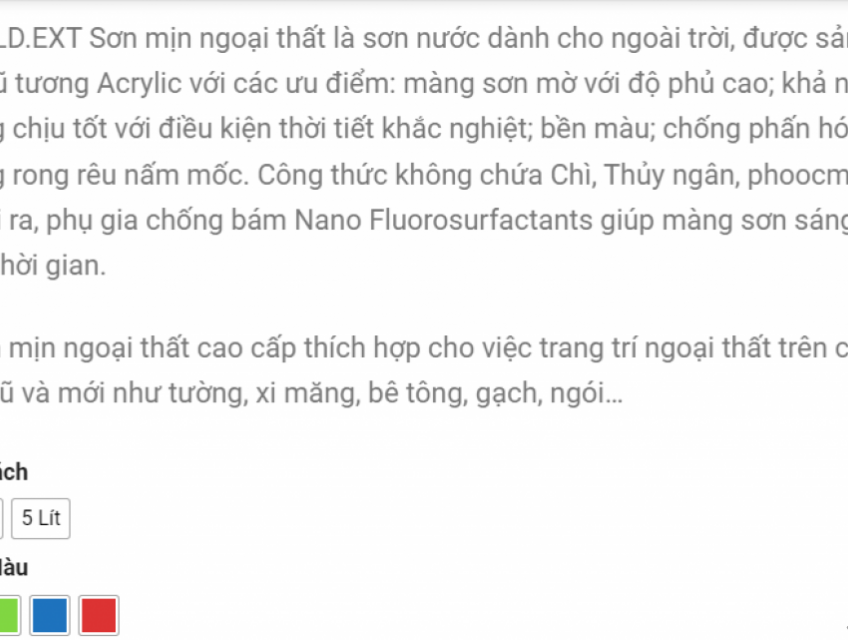 Sơn mịn ngoại thất Mekong Gold MK9.6