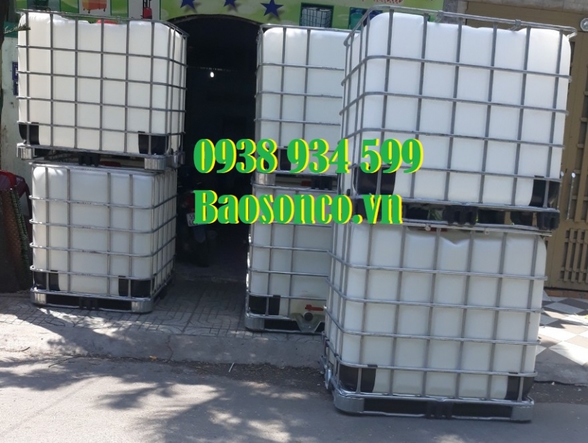 Bồn nhựa có khung sắt 1000 lít, tank nhựa vuông 1000L
