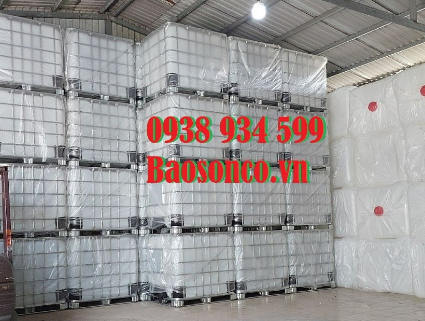 Thùng nhựa khung thép 1000l, tank nhựa vuông 1000L