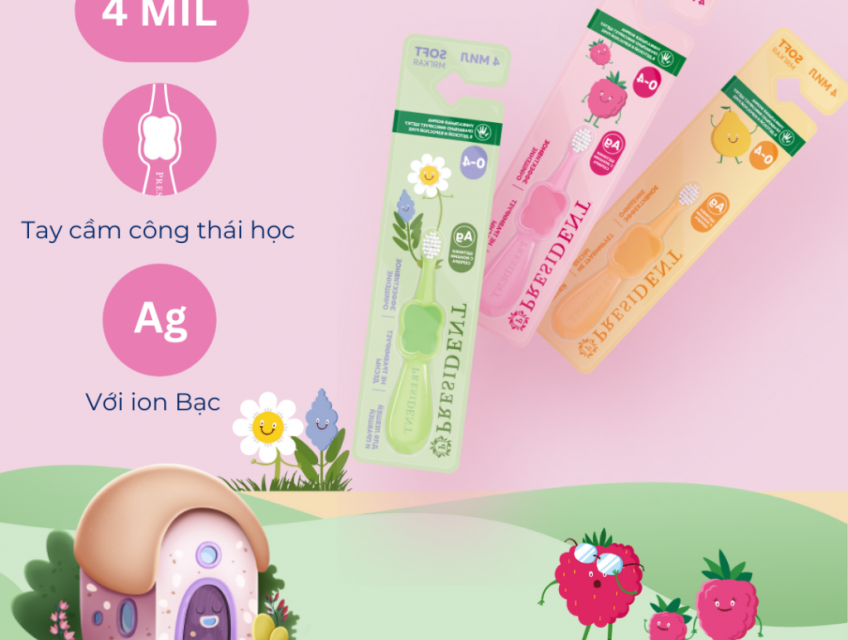 Bàn chải đánh răng PRESIDENT cho Trẻ em 0-4
