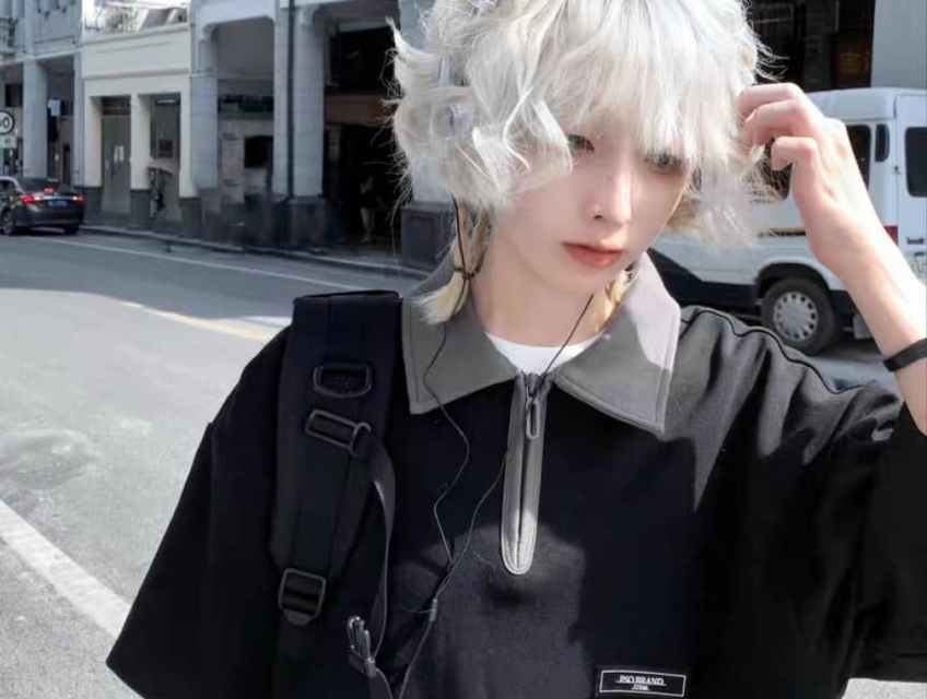 áo thun polo logo ngực đen thời trang phong cách