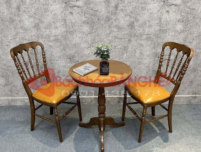 Bộ bàn ghế gỗ cafe nhà hàng khách sạn vintage tại HCM