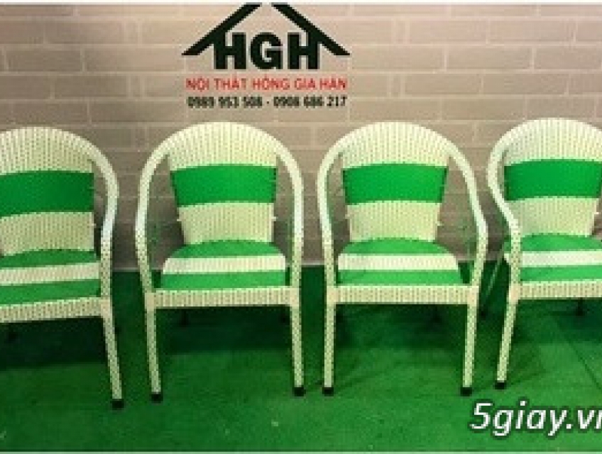 Bàn ghế cafe nhựa giả mây