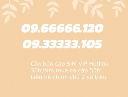 Bán cặp SIM VIP Hotline.  09-66666,120  09.33333.105