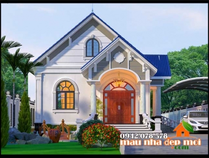 Mẫu nhà vườn cấp 4 mái thái 170m2 có 3 phòng ngủ kiến trúc tân cổ