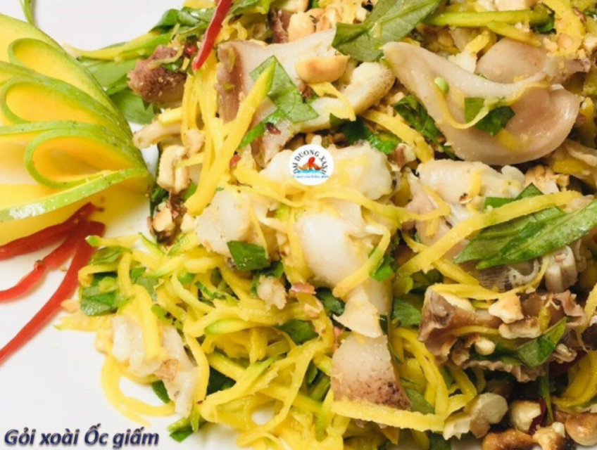 Hướng dẫn món gỏi xoài ốc đầm đơn giảm mà cực bắt mồi