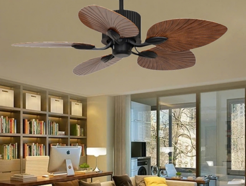 QUẠT TRẦN 5 CÁNH LÁ CỌ CỔ ĐIỂN – NÂNG TẦM KHÔNG GIAN SANG TRỌNG ✨