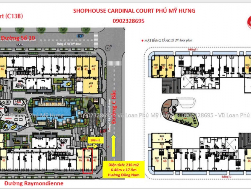 SỞ HỮU SHOP MẶT TIỀN ( 6.5m - 7.5m x 17.5m)  tại dự án CARDINAL COURT