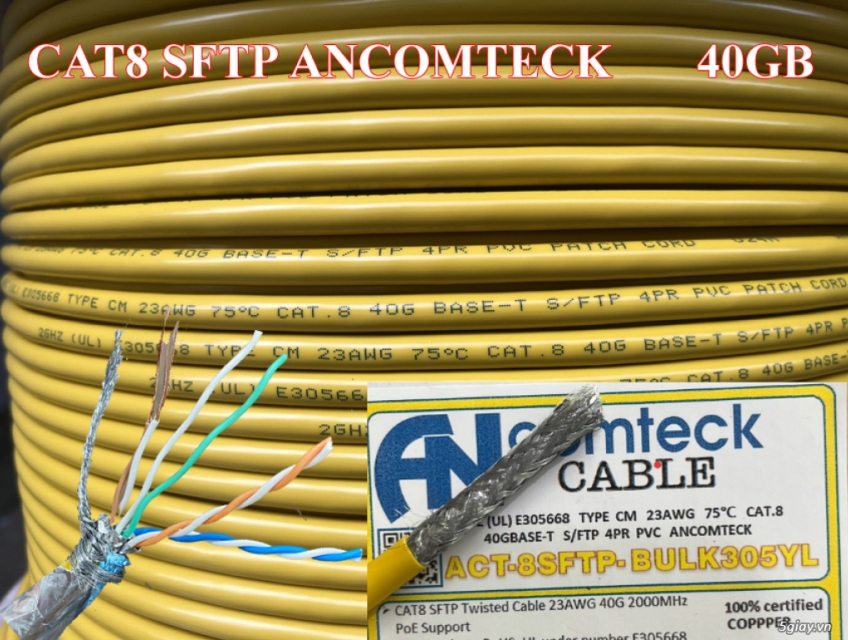 [BÁN]Dây mạng Cat8 lõi Multi - Hỗ trợ 40Gbps/2000MHz,