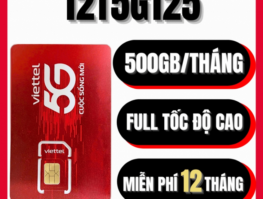 Sim 4G Viettel 500GB/Tháng (trọn gói 12 tháng không cần nạp tiền)