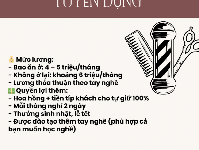Tuyển Nhân viên Salon Tóc ANH ĐÀO Tân Bình