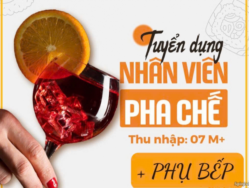 Tuyển NV Nữ pha chế , phụ bếp làm tại Thủ Đức