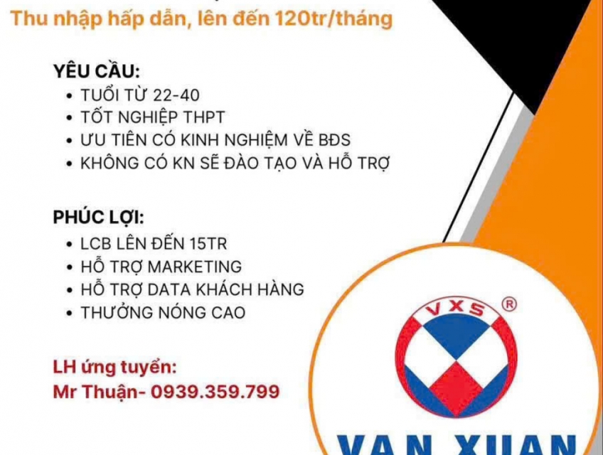 Tuyển NVKD, NVTV, CSKH ko yêu cầu kinh nghiệm làm tại Thủ Đức
