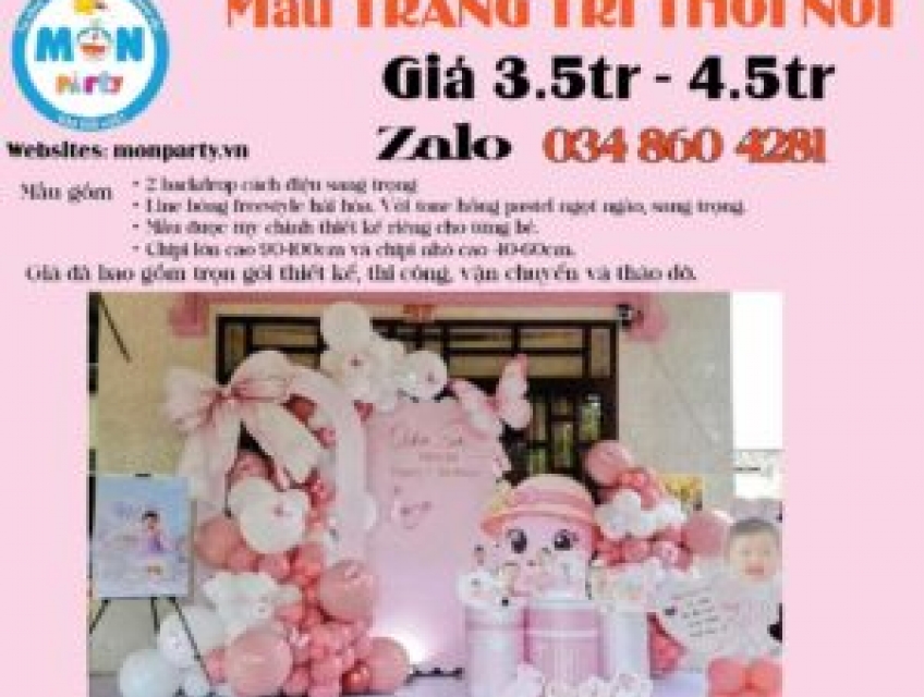 Giá trang trí thôi nôi tại nhà HCM 2026