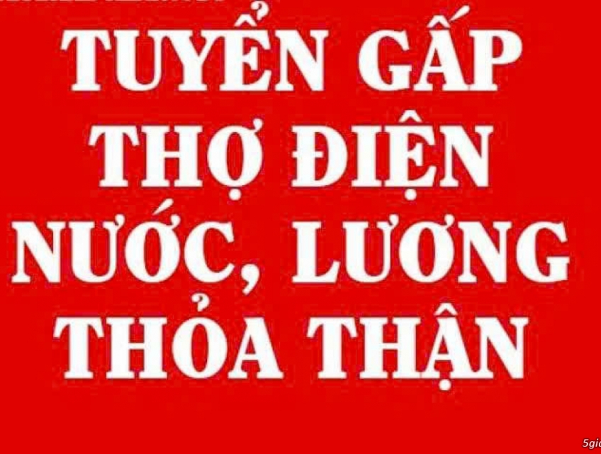 Cần tuyển thợ phụ điện nước có kinh nghiệm thi công công trình làm Q2