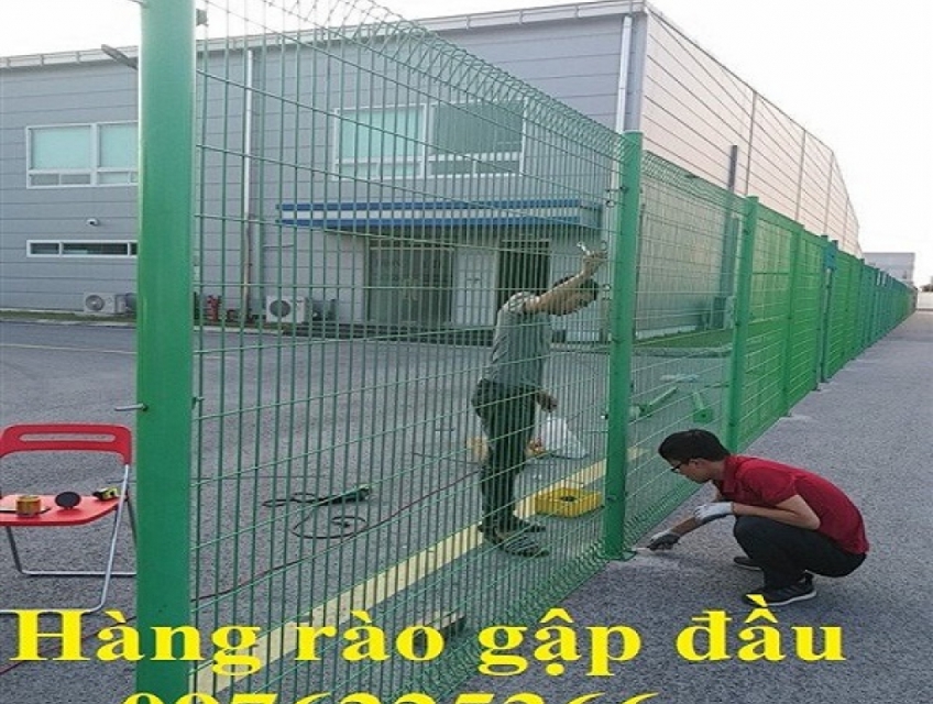 Hàng rào lưới thép hàn gập 2 đầu