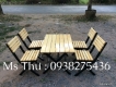 bàn ghế gỗ thông chân sắt giá rẻ