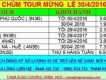 Tour khách lẻ 30/4 và 1/5