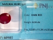 Ruby Thiên Nhiên. Màu huyết đẹp. Đã được PNJ giám định