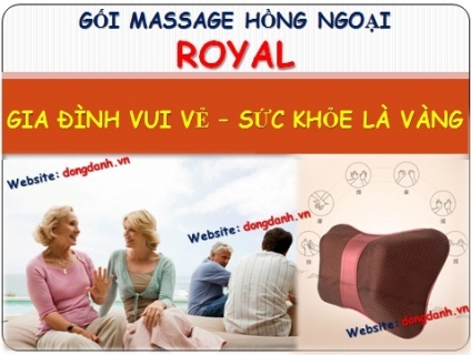 Gối massage hồng ngoại Royal tặng bếp nướng không khói