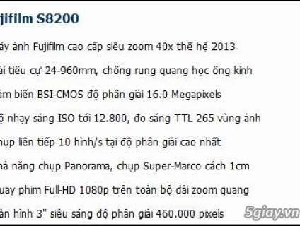 DSLR SIEU PHAM Fujifilm FinePix S8200 GIA RE
