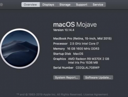 [Bán] Macbook Pro Retina 15 inches 2015 MJLT2