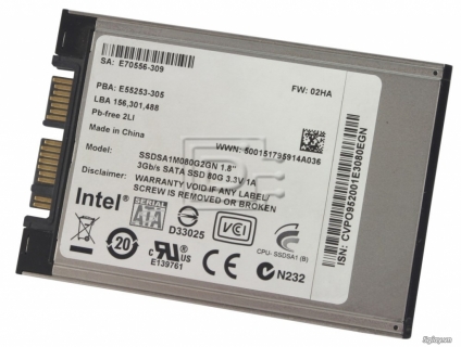 Bán ổ ssd 80g intel 1.8" dành cho macair hoặc laptop mini