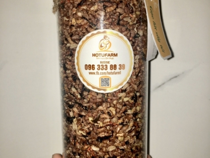 Hotufarm: Gạo lứt sấy tỏi (200g, 350g)