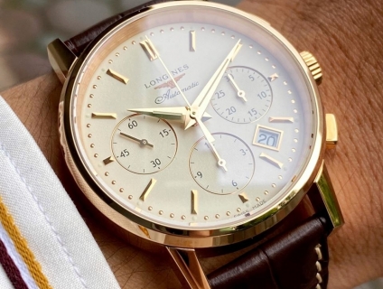 Longines Heritage Chronograph vàng hồng 18k
