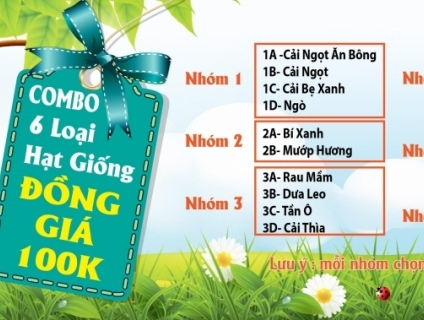 Combo 06 Loại Hạt giống Tùy chọn