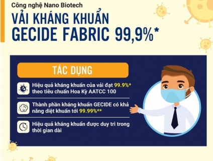 Bán vải không dệt kháng khuẩn Nano Biotech làm khẩu trang y tế 99.99