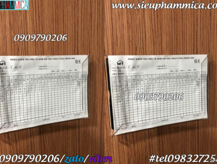 Mẫu kệ checklist vệ sinh thường nhật. hộp checklist mica