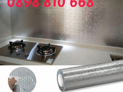 Giấy dán bếp tráng nhôm (giấy bạc dán bếp, decal bạc dán bếp) giá rẻ