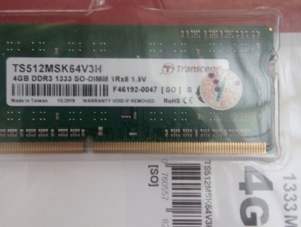 Ram laptop transcend SODIMM 1Rx8 (512Mx8)x8 CL9 1.5V
