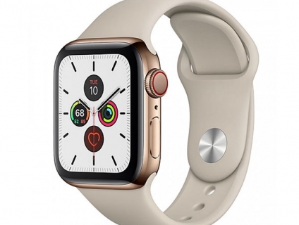 Apple watch thép 5 40mm gold cao su new seal sử dụng được esim cho nữ
