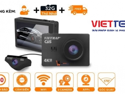 Camera Hành Trình Vietmap C65 Cao Cấp Độ Nét Ultra 4K Ghi Hình 2 Kênh