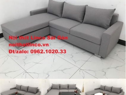 Sofa góc xám trắng giá rẻ | Sofa góc L xám ghi trắng đẹp | Sofa Linco