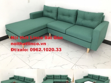 Sofa góc giá rẻ sofa phòng khách góc chữ L Xanh ngọc Nội thất Linco SG