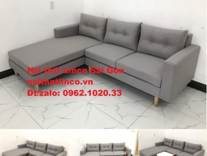 Bộ bàn ghế sofa góc L màu xám giá rẻ đẹp ở tại Nội thất Linco Sài Gòn