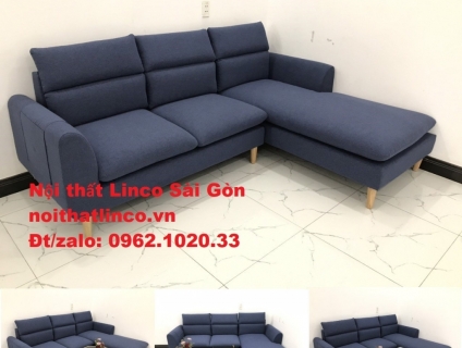 Mẫu sofa góc rẻ | Sofa góc chữ L Xanh dương đập đẹp | Sofa Linco SG