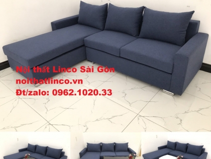 Ghế sofa góc L nhỏ | Sofa giá rẻ Góc chữ L đẹp xanh đậm | Sofa Linco